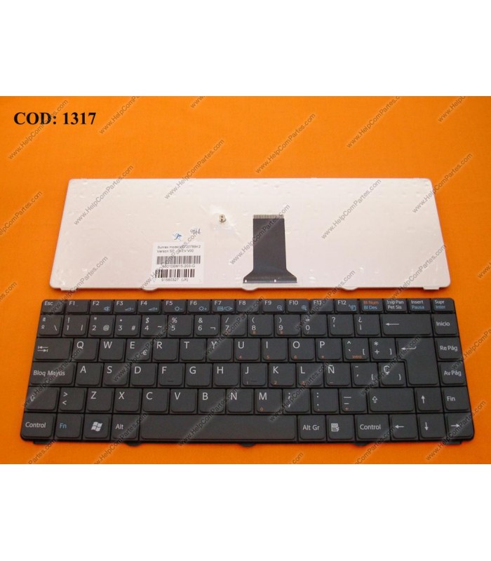 TECLADO SONY VGN-NR NR21S NR120E NR280E VGN-NS NS105NS  NS227J SERIES V072078BK1 BK SP ORIG.