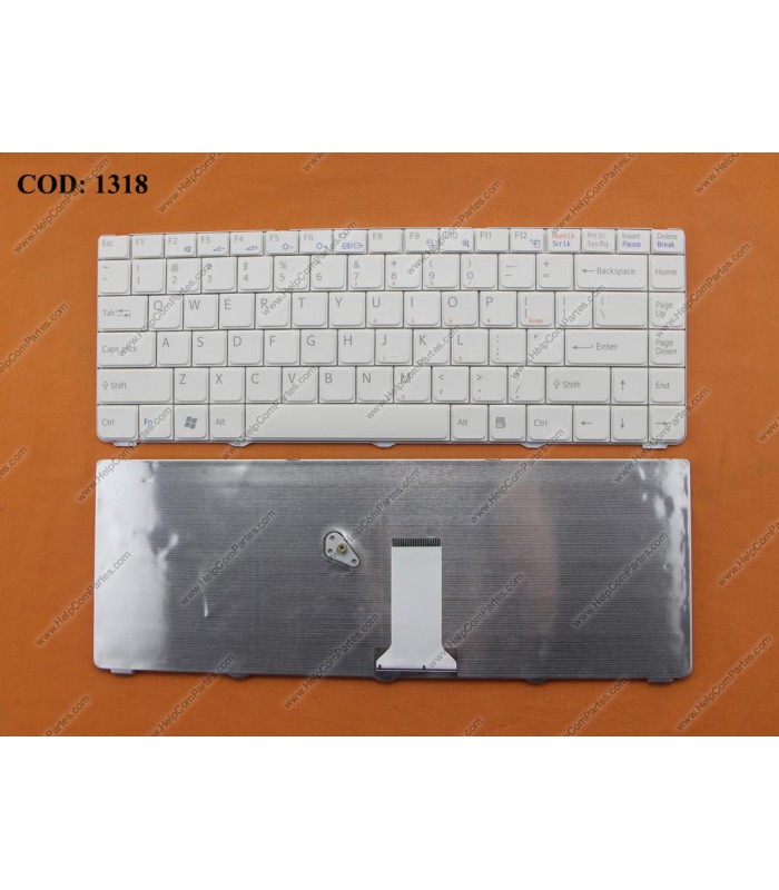 TECLADO SONY VGN-NR NR21S NR120E NR280E VGN-NS NS105NS NS227J SERIES V072078AS1 WHITE US OEM.
