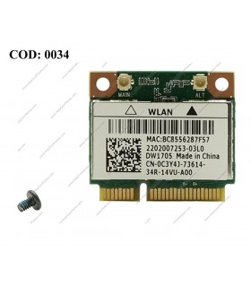 WI-FI PCI-E DELL DW1705 802.11 b/g/n,BT4.0+HS 0C3Y4J 15/3421/3521/3537/17R/5721 ORIG.