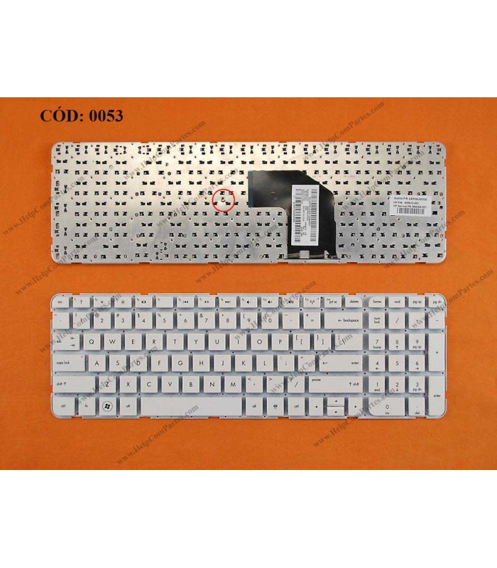 TECLADO HP G6-2000 G6-2100 G6-2200 G6-2300 G6T-2000 G6T-2100 G6T-2200 G6T-2300 SERIES SIN MARCO 684254-001 WH US ORIG.
