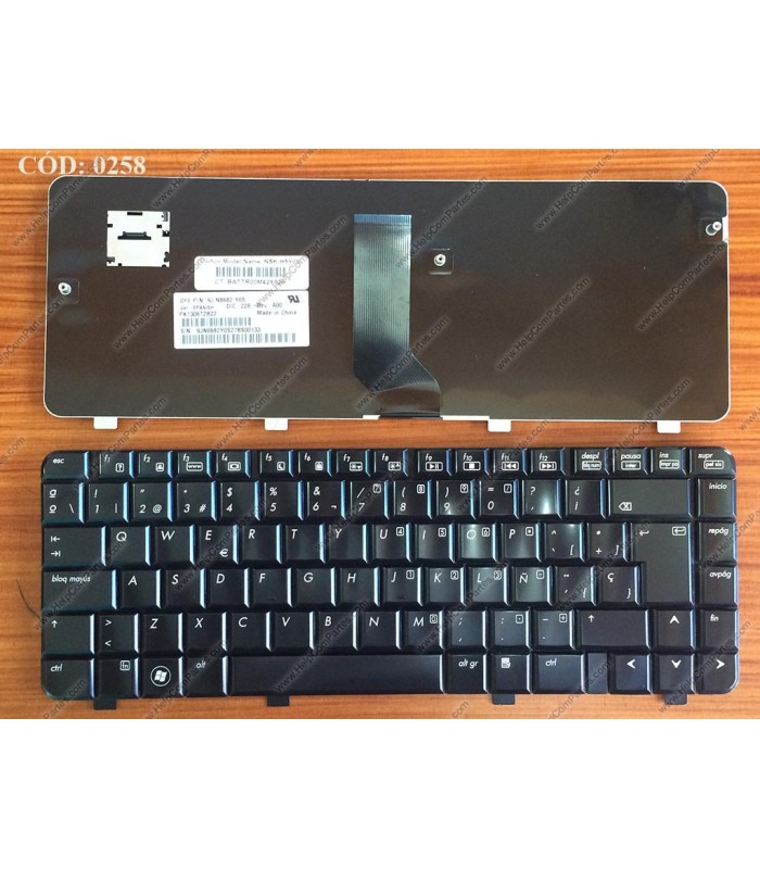 TECLADO HP PAV DV3 DV3-2000 DV3-2005EE DV3-2010EL DV3-2004TX DV3-2005TX SERIES SIN MARCO +GLOSSY 530646-071 BK SP ORIG.