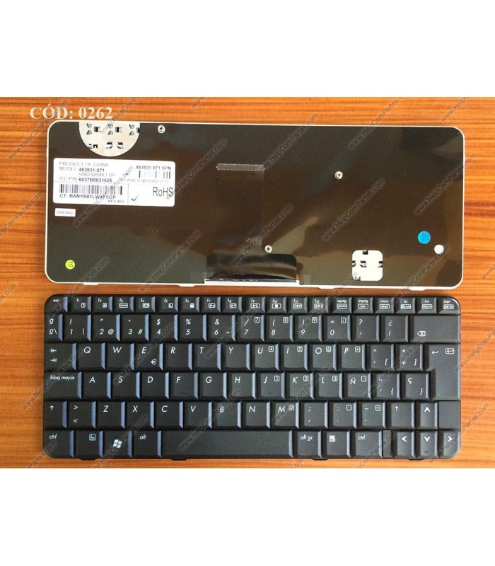 TECLADO HP PRESARIO CQ20 CQ20-100 CQ20-200 CQ20-300 CQ20-400 2230S SERIES SIN MARCO 493960-001 BK SP ORIG.