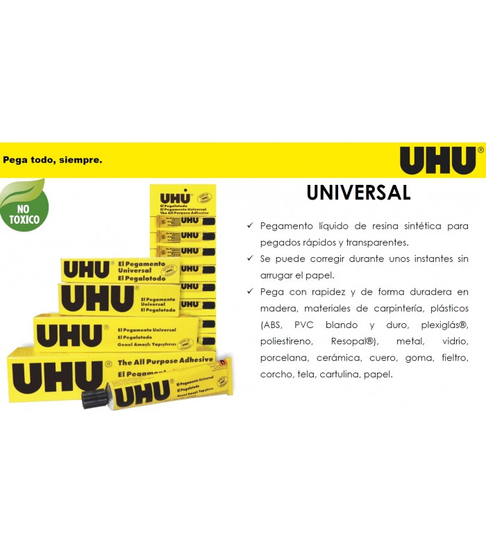 PEGAMENTO UHU THE ALL PURPOSE (UNIVERSAL) 33ml Y04399