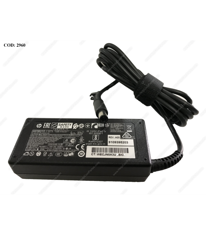 CARGADOR HP 19.5V---3.33A 65W  PIN 7.4*5.0 100~240V US 50-60Hz 3PRONG SIN CABLE DE PODER 693711-001 ORIG.