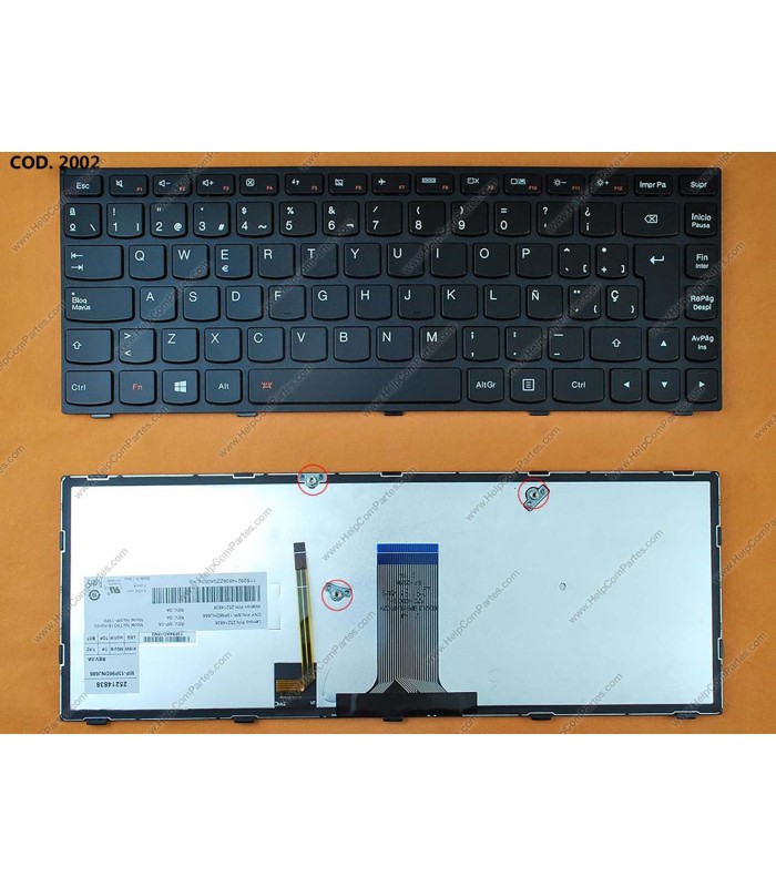 TECLADO LENOVO G40 G40-30 G40-80 G40-45 Z40 B40-70 G40-70 B40-70AT B40-35 300-14IBR 300-14ISK 305-14IBD FLEX 2 14 BK BL SP ORIG.