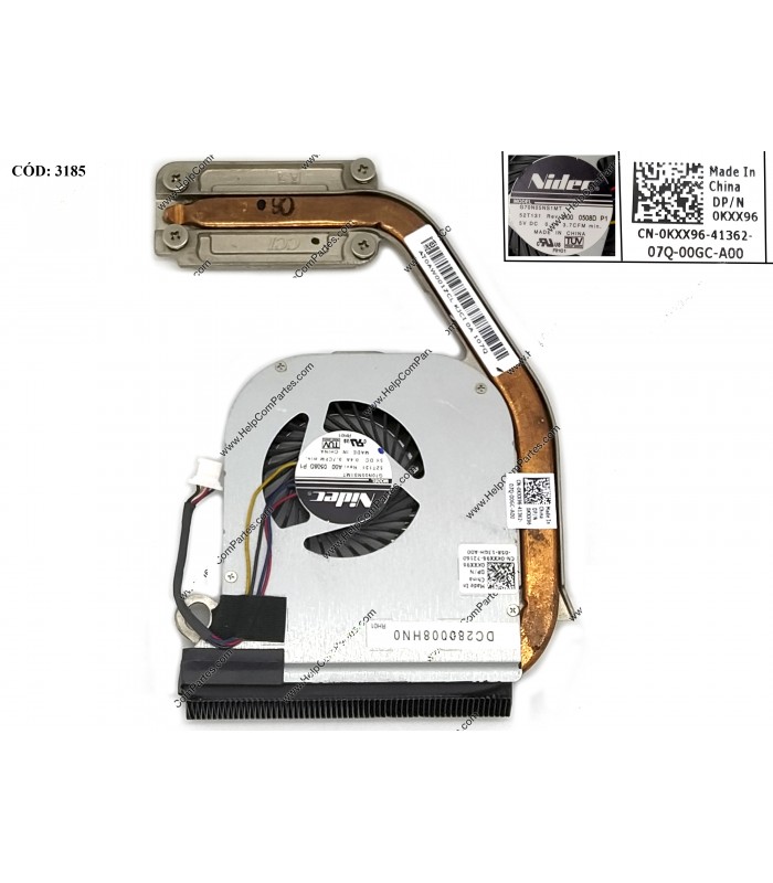 VENTI. DELL LATITUDE E4310 +DISIPADOR 0KXX96 DC280008HN0 4PIN ORIG.