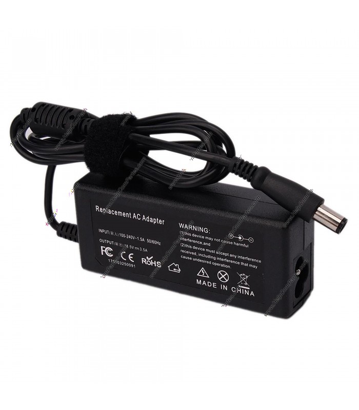 CARGADOR HP 18.5V---3.5A 65W PIN 7.4*5.0 100-240V~ US 50-60Hz 3PRONG 391172-001 OEM