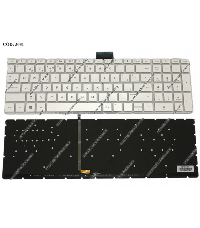 TECLADO HP 15-CC 15T-CC 15-CK 15-BS 15-BR 15-BW 15Q-BD 17G-BR 250 G6 255 G6 SERIES SIN MARCO BL L02367-071 WH SP ORIG.