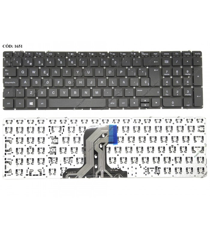 TECLADO HP PAV 15-AC 15-AF 250 G4 255 G4 15-AY 15-BA 15-BN SERIES SIN MARCO 813974-071 WIN8 BK SP OEM.