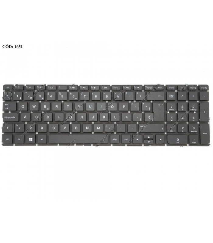 TECLADO HP PAV 15-AC 15-AF 250 G4 255 G4 15-AY 15-BA 15-BN SERIES SIN MARCO 813974-071 WIN8 BK SP OEM.