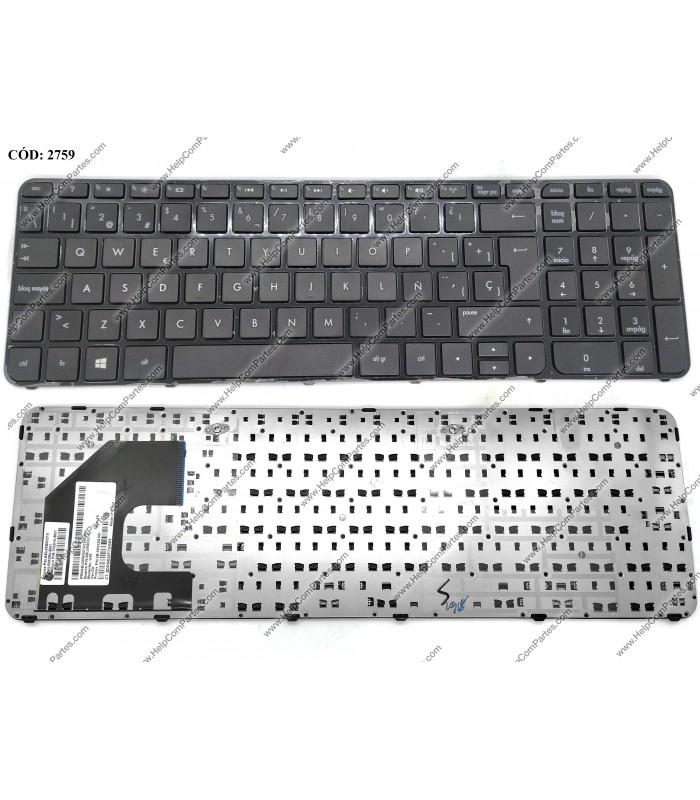 TECLADO HP 15 15T 15T-B000 15T-B100 15Z 15Z-B000 15Z-B100 15-B 15-B000 15-B100 15Z-B000 SERIES MARCO 906764-071 BK SP ORIG.