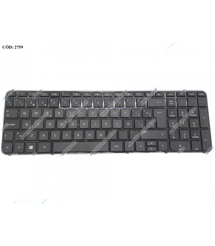 TECLADO HP 15 15T 15T-B000 15T-B100 15Z 15Z-B000 15Z-B100 15-B 15-B000 15-B100 15Z-B000 SERIES MARCO 906764-071 BK SP ORIG.