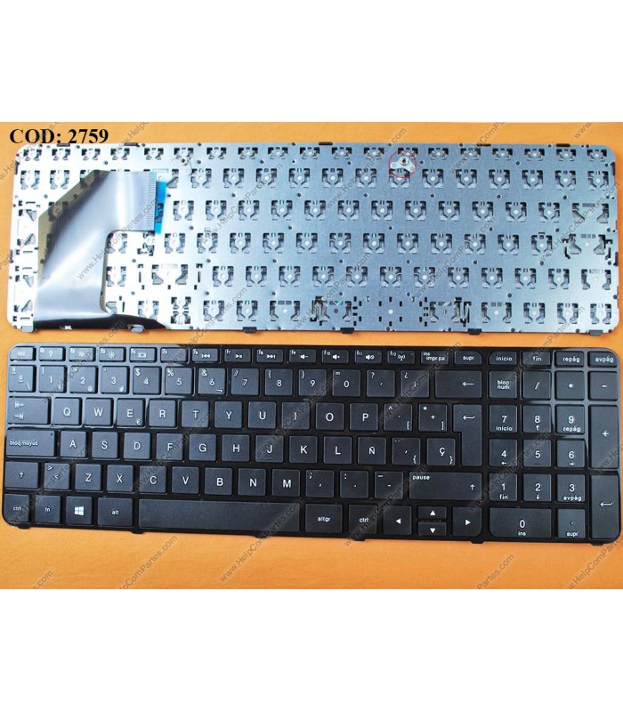 TECLADO HP 15 15T 15T-B000 15T-B100 15Z 15Z-B000 15Z-B100 15-B 15-B000 15-B100 15Z-B000 SERIES MARCO 906764-071 BK SP ORIG.
