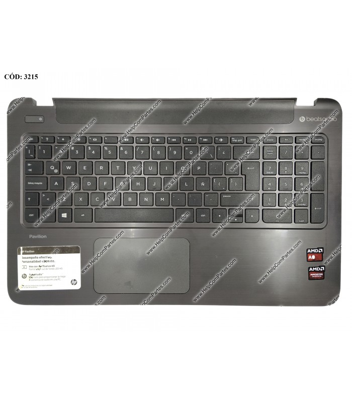 HP ASSY W/PLMRST W/TP PAV 15-P 15T-P 15Z-P SERIES N-KEY BK 762529-161 ORIG.(DS)