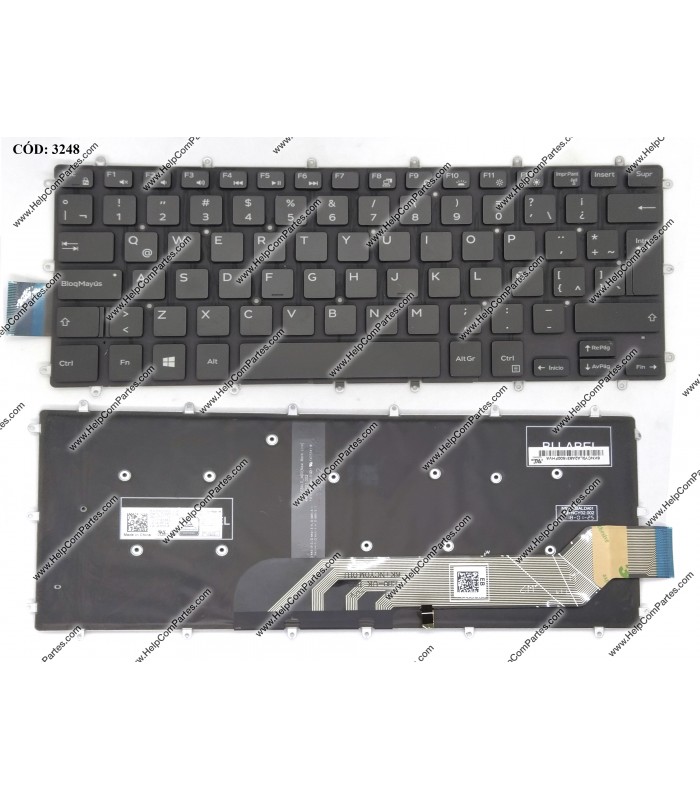 TECLADO DELL INSP. 13 5368 5378 7368 7378 14 7460 15 5568 5578 7569 7579 SERIES SIN MARCO BL 0WDFMG LA ORIG.
