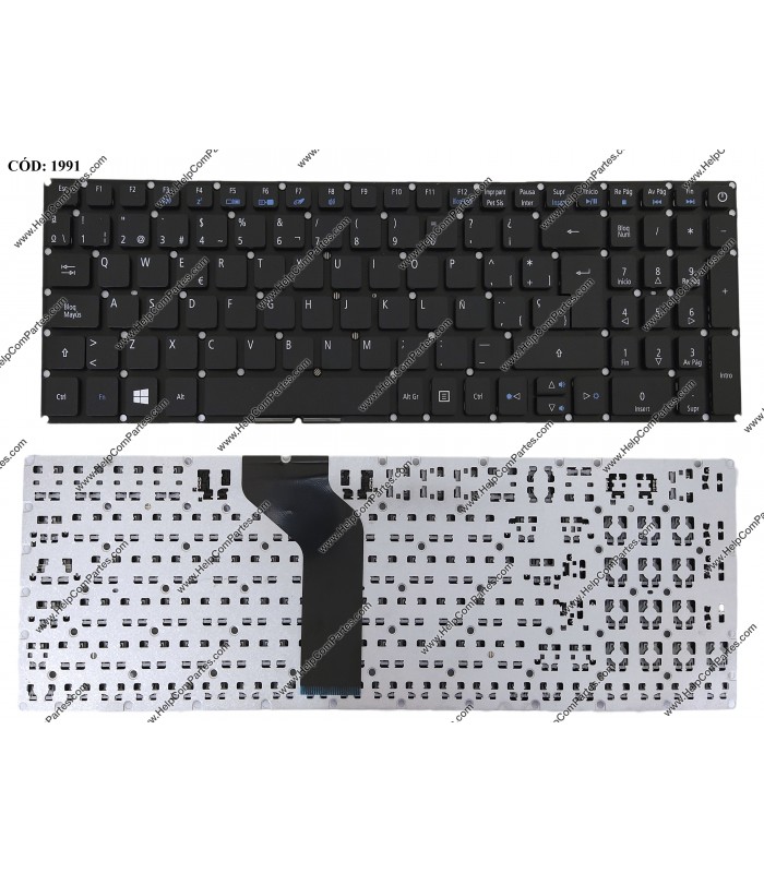 TECLADO ACER ASPIRE E5-722 E5-772 V3-574G E5-573T E5-573 E5-573G E5-573T E5-532G A315-32 A315-51 WIN8 BK SP ORIG.