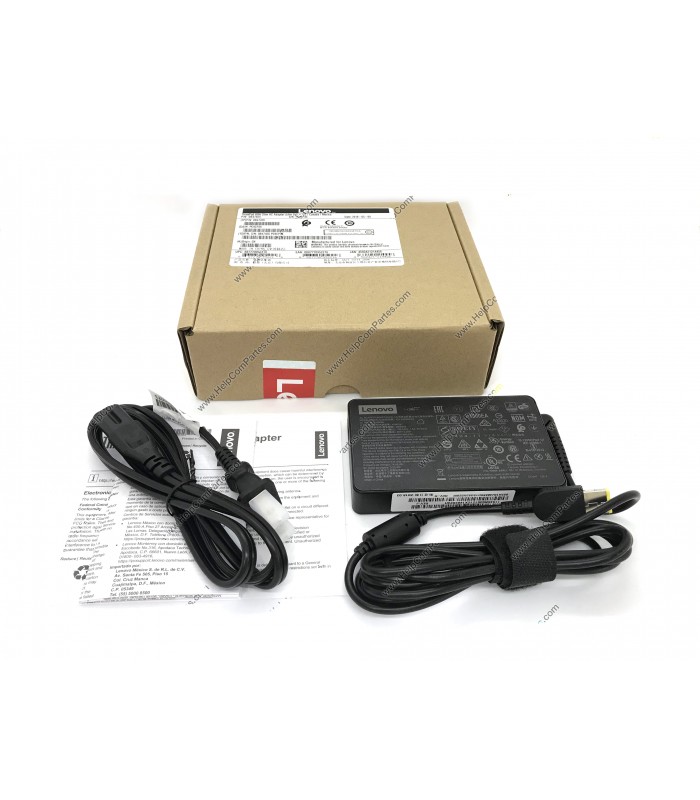 CARGADOR LENOVO 20V---3.25A 65W USB-SQUARE SLIM 100-240V~ US 50-60Hz 2PRONG 0B47455 ORIG.