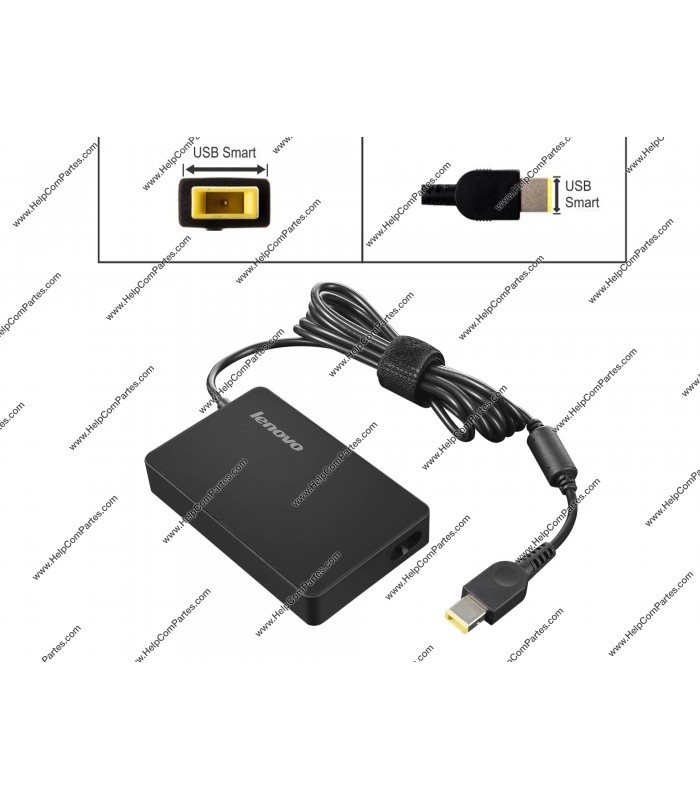 CARGADOR LENOVO 20V---3.25A 65W USB-SQUARE SLIM 100-240V~ US 50-60Hz 2PRONG 0B47455 ORIG.