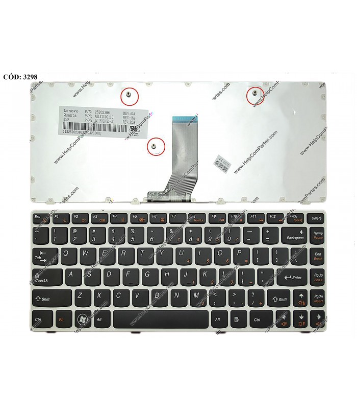 TECLADO LENOVO G480 G485 Z480 Z380 Z485 G410 G490 G400 G405 WIN7 MARCO BLANCO BK US OEM.