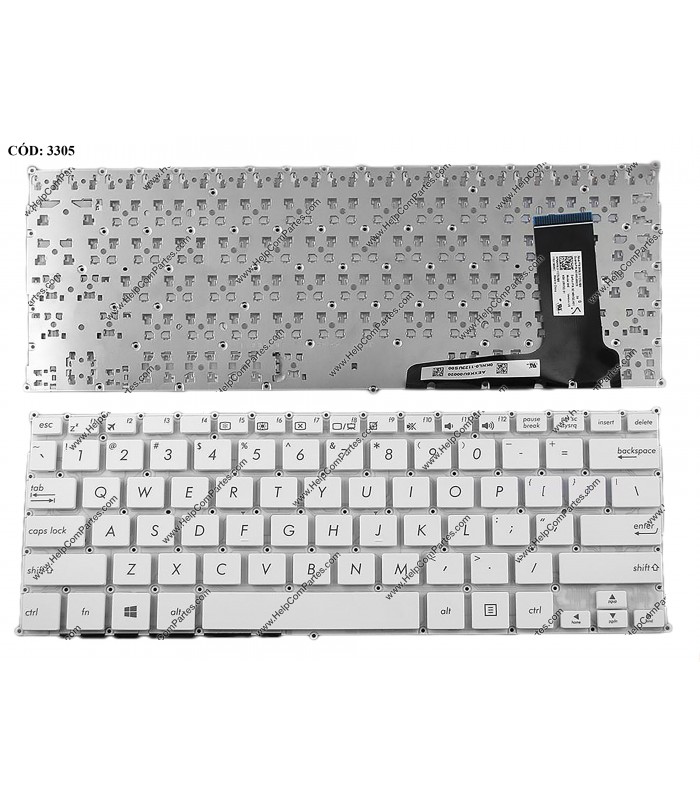 TECLADO ASUS VIVOBOOK E200 E200H F201 F202 Q200 S200 X200 SERIES WHITE US OEM