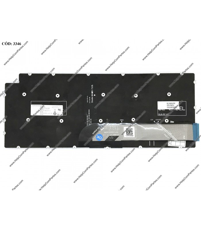 TECLADO DELL INSP. 14 7490 7491 14 5401 5402 5405 5408 5409 5490 5493 5494 5498 13 5300 5390 5301 SERIES SR KB-BL US ORIG