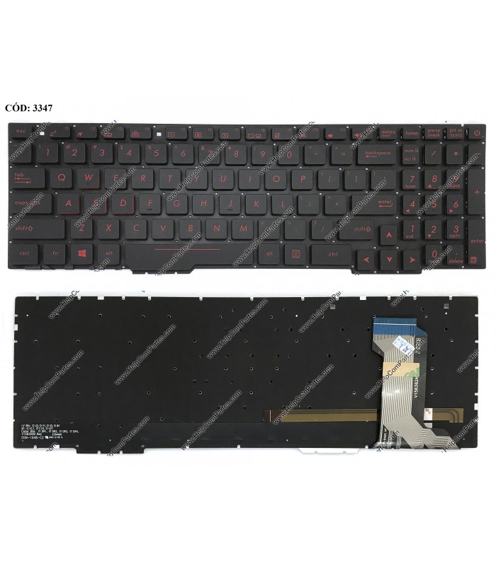 TECLADO ASUS ROG Strix GL553VD GL553VE GL753 GL753V GL753VE GL753VD GL753VW BK KB BL US ORIG