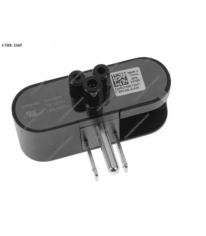 ADAPTADOR DELL 0V7K50 XPS 15 30W 45W 65W 90W 130W 3 PRONG SERIES  0V7K50 ORIG.