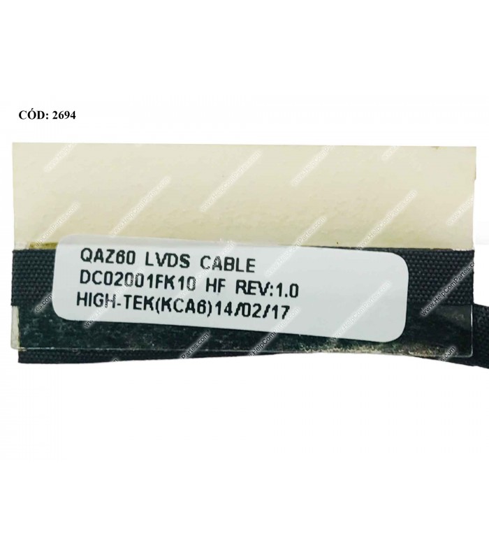 FLEX LCD HP FOLIO 13-1000 13-1008TU 13-2000 13T-1000 SERIES DC02001FK10 672350-001 QAZ60 30PIN ORIG.