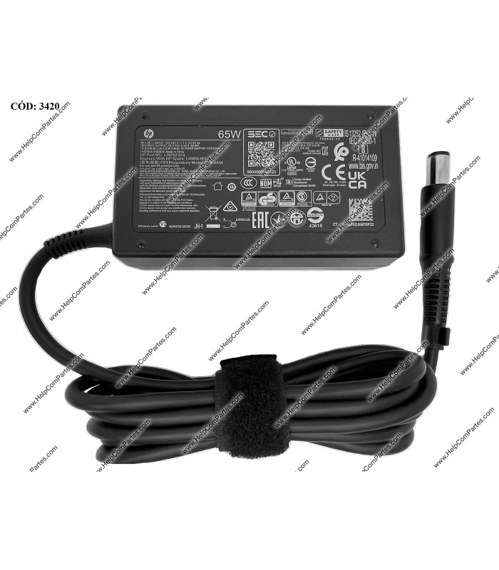 CARGADOR HP 19.5V---3.33A 65W PIN 7.4*5.0 100-240V~ US 50-60Hz 3PRONG SIN CABLE DE PODER L39752-014 ORIG.