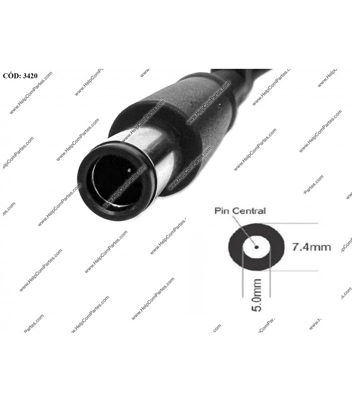 CARGADOR HP 19.5V---3.33A 65W PIN 7.4*5.0 100-240V~ US 50-60Hz 3PRONG SIN CABLE DE PODER L39752-014 ORIG.