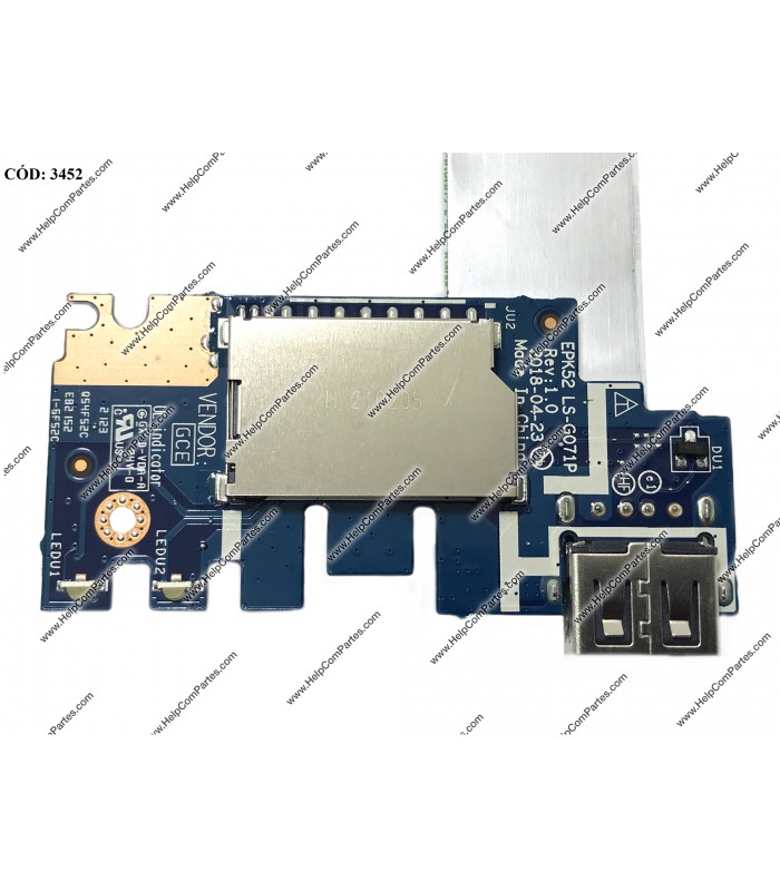 USB BD I/O W/CABLE HP 250 255 256 G7 15-DA 15-DB 15T-DA 15T-DB 15-DR 15Z-DB 15G-DR SERIES L20448-001 ORIG.