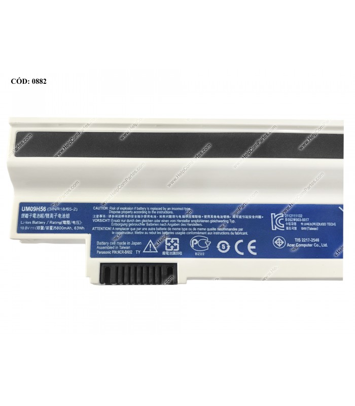 BATERIA ACER 10.8V---63WH 6C /ASPIRE ONE 532G 532H AO532G SERIES NCR-B/652 OEM