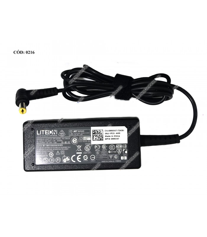 CARGADOR ACER LITEON MINI 19V---1.58A 30W PIN 5.5*1.7 100-240V~ US 50-60Hz 2PRONG 0MNX47 OEM