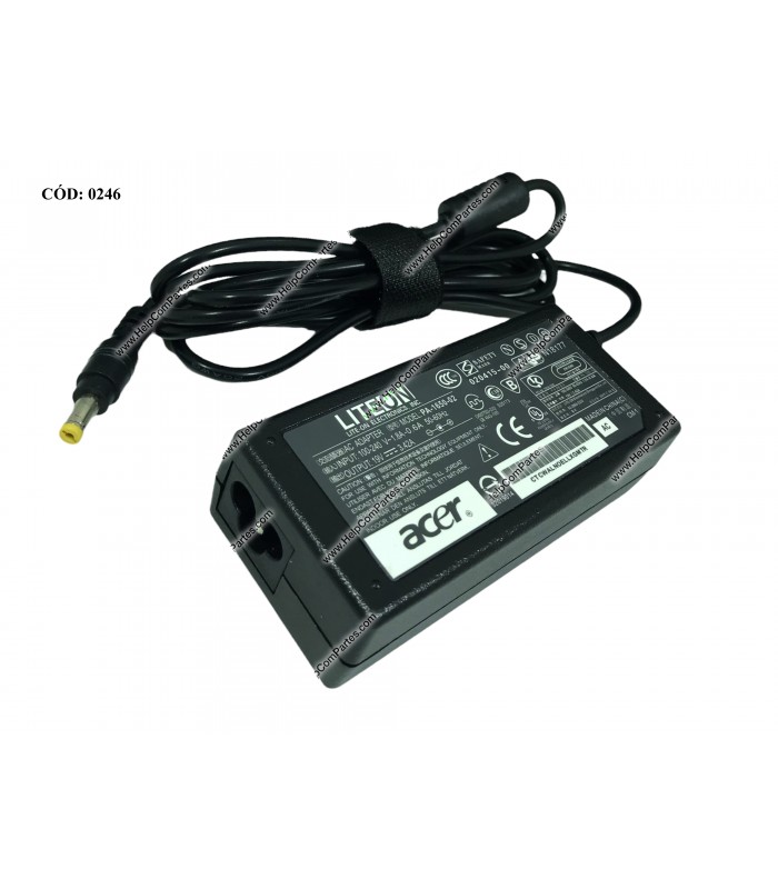 CARGADOR ACER LITEON 19V---3.42A 65W PIN 5.5*1.7 100-240V~ US 50-60Hz 3PRONG AP.06503.006 OEM