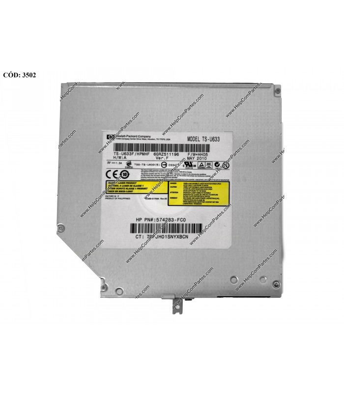ODD DVD-WRITER. 9.5mm HP DVD+RW TS-U633F/HPMHF SATA  608221-001 NO BEZEL INTER. (DS)