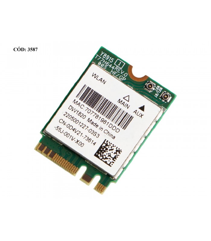 WI-FI M.2 NGFF 2230 DELL DW1820 0D4V21 / 802.11 b/g/n,BT4.1+HS/INSPIRON 13 7359 5378 15 5584 5585 3584 3585 3781 ORIG.