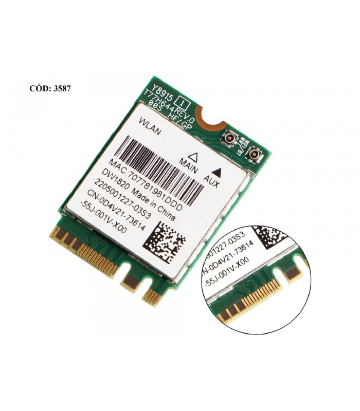 WI-FI M.2 NGFF 2230 DELL DW1820 0D4V21 / 802.11 b/g/n,BT4.1+HS/INSPIRON 13 7359 5378 15 5584 5585 3584 3585 3781 ORIG.