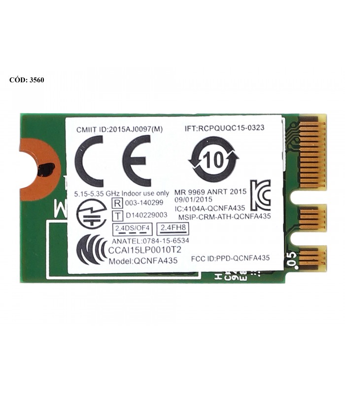 WI-FI M.2 NGFF 2230 LENOVO/QUALCOMM ATHEROS QCNFA435 802.11a/b/g/ 2.4G/5G BLUETOOTH 4.1 QCNFA435 ORIG.