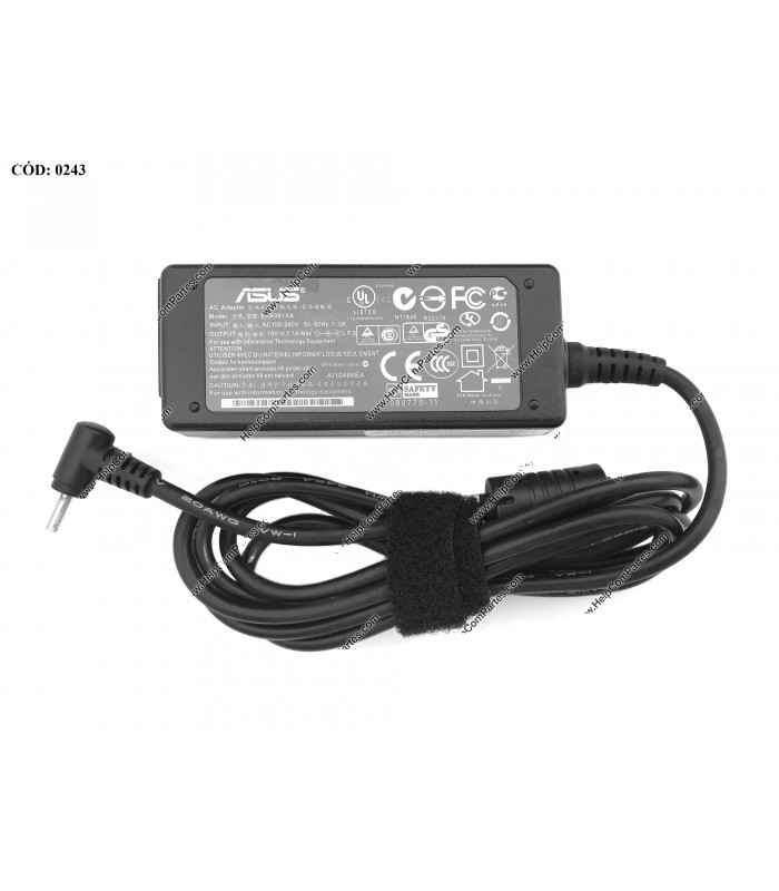 CARGADOR ASUS 19V---2.1A 40W PIN 2.5*0.7 100-240V~ US 50-60Hz 3PRONG EXA081XA OEM