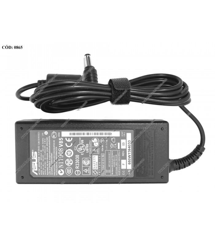 CARGADOR ASUS 19V---3.42A 65W PIN 5.5*2.5 100-240V~ US 50-60Hz 3PRONG SADP-65KB B OEM