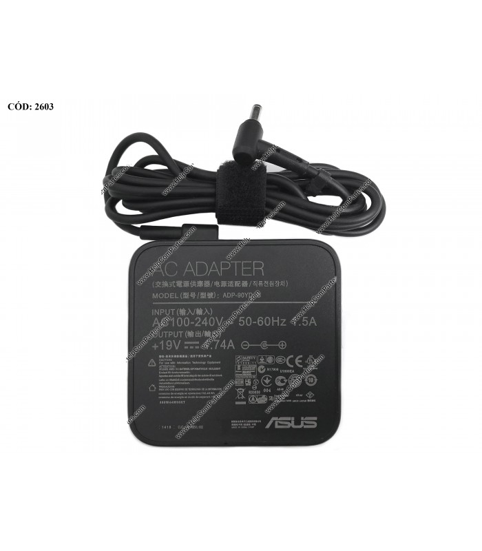 CARGADOR ASUS 19V---4.74A 90W PIN 4.5*3.0 100-240V~ US 50-60Hz 3PRONG SIN CABLE DE PODER ADP-90YD B OEM