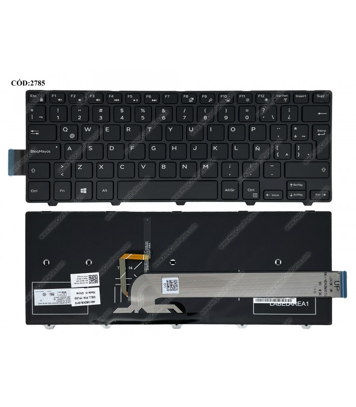 TECLADO DELL INSP. 14-3000 3442 3443 5447 5442 5445 7447/ LATITUDE 3450/ VOSTRO 14 3458 3446 SERIES BACKLIT BK LA ORIG.