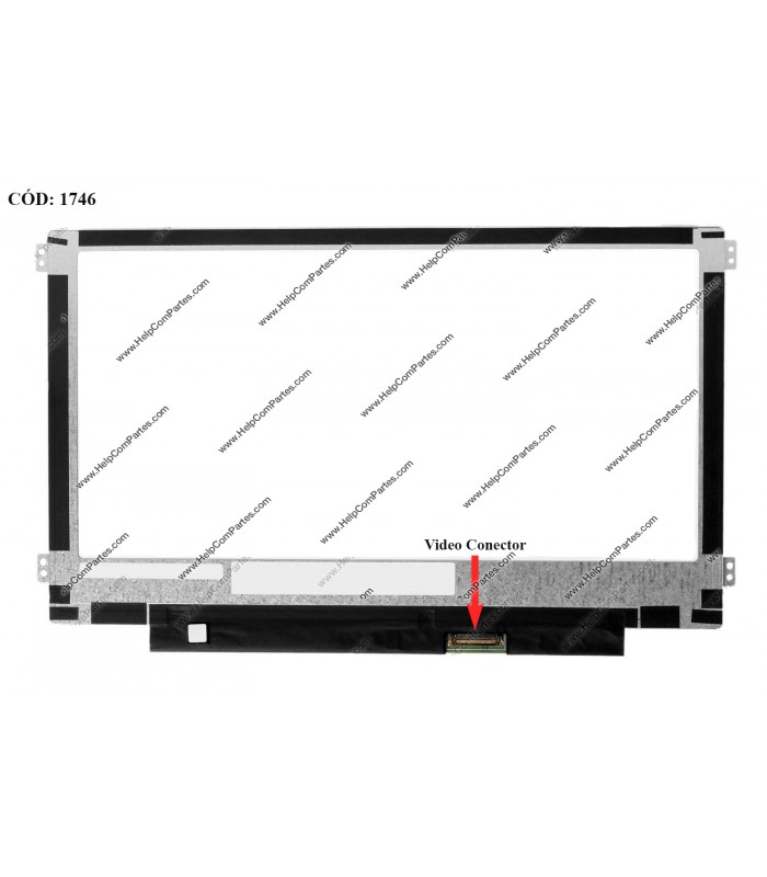 DISPLAY 11.6" 40PIN WLED SLIM WXGA HD (1366x768) GLOSSY 60Hz LVDS VC-D PCBA FLAT SEG. R/L BRACKET LTN116AT06-402