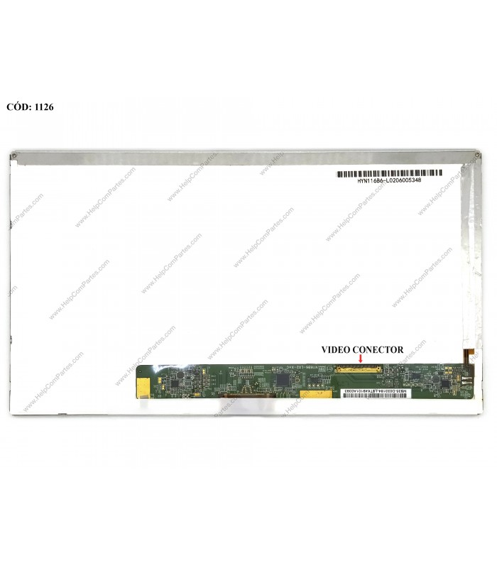 DISPLAY 11.6" 40PIN WLED WXGA HD (1366x768) GLOSSY 60Hz LVDS VC-D PCBA BENT NO BRACKETS N116B6-L02 REV.C2