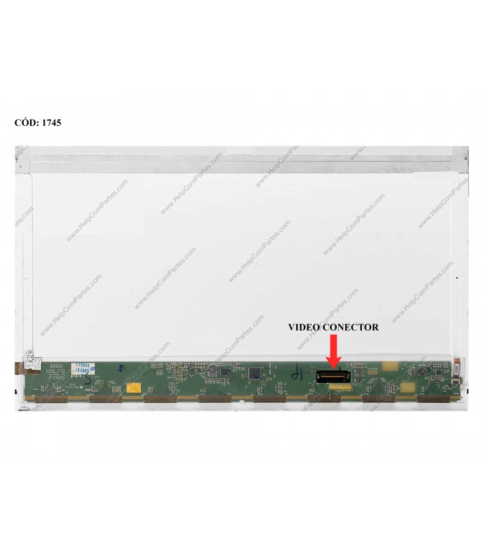 DISPLAY 17.3" 40PIN WLED HD (1600x900) GLOSSY 60Hz N-TS LVDS VC.D PCBA BENT 2.5cm NO BRACKETS / LP173WD1-TLC1 ORIG.
