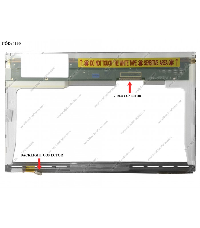 DISPLAY 14.0" 30PIN LCD CCFL (1) WXGA (1280x768) GLOSSY 60Hz LVDS VC-D PCBA BENT NO BRACKETS LTN140W1-L01