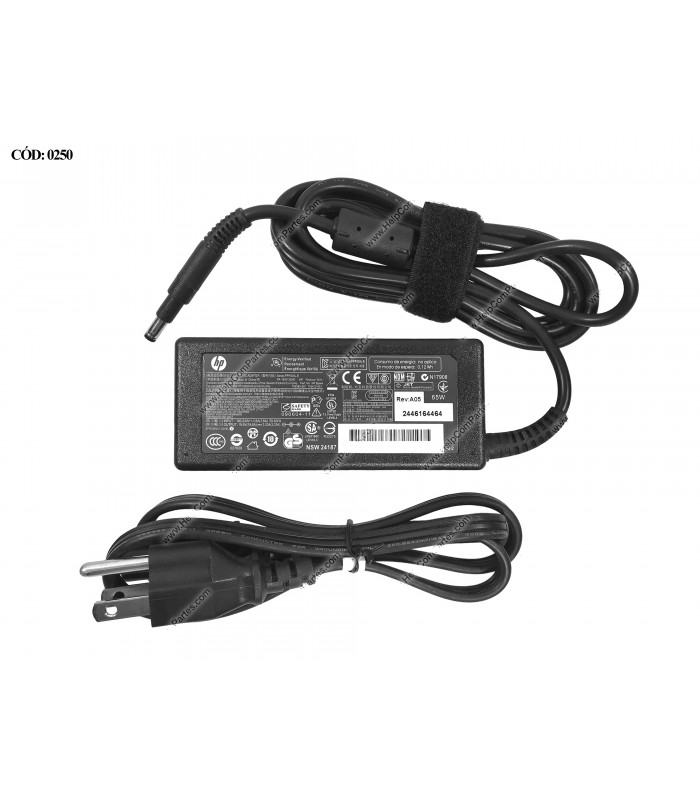 CARGADOR HP 19.5V---3.33A 65W PIN 4.8*1.7 100-240V~ US 50-60Hz 3PRONG 693715-001 OEM