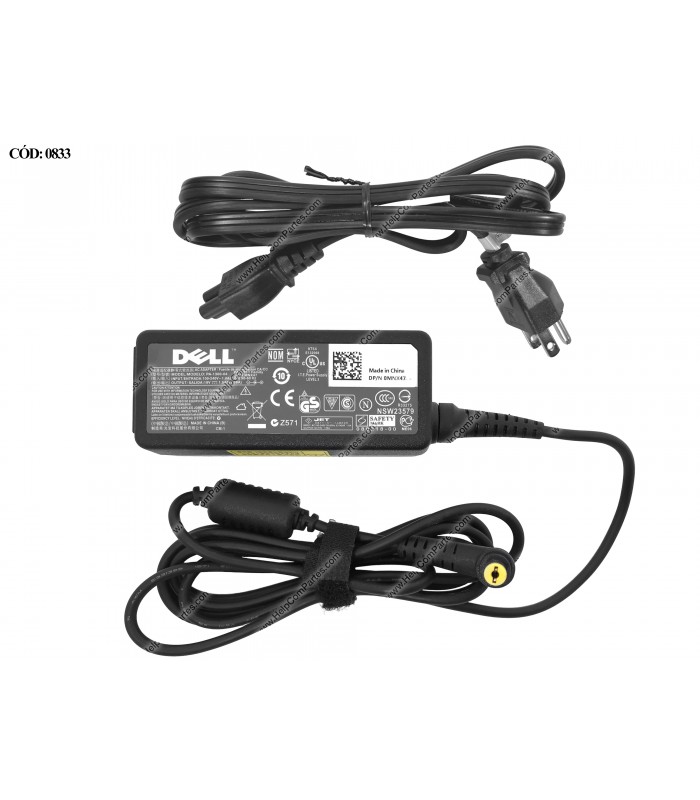 CARGADOR DELL 19V---1.58A 30W PIN 5.5*1.7 100-240V~ US 50-60Hz 3PRONG SIN CABLE DE PODER 0MNX47 OEM