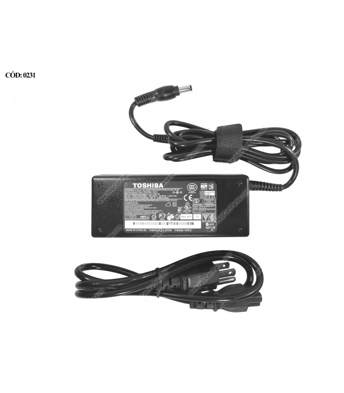 CARGADOR TOSHIBA 19V---3.95A 75W PIN 5.5*2.5 100-240V~ US 50-60Hz 3PRONG SIN CABLE DE PODER PA3468U-1ACA PA3715E-1AC3 OEM