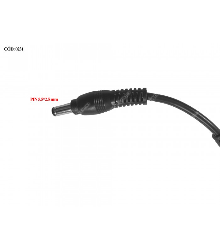 CARGADOR TOSHIBA 19V---3.95A 75W PIN 5.5*2.5 100-240V~ US 50-60Hz 3PRONG SIN CABLE DE PODER PA3468U-1ACA PA3715E-1AC3 OEM
